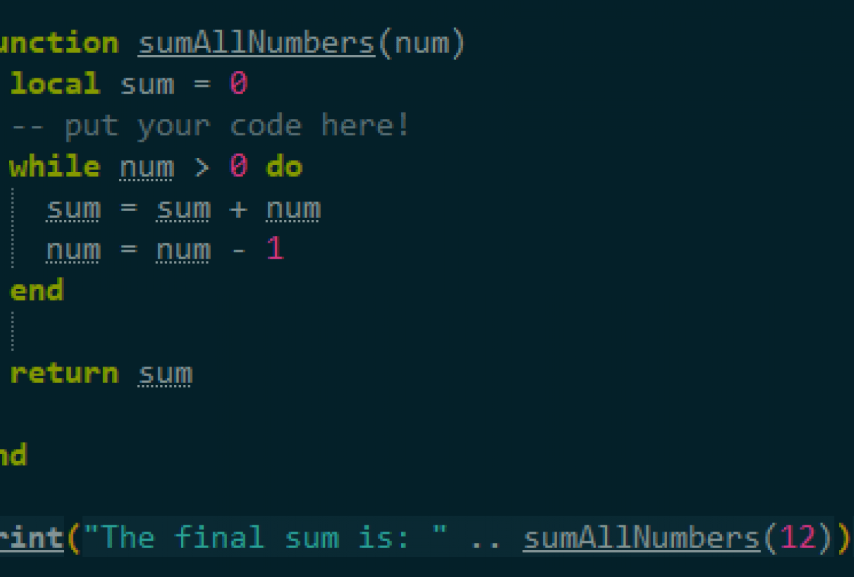 Lua Beginner Project | Skillshare Student Project
