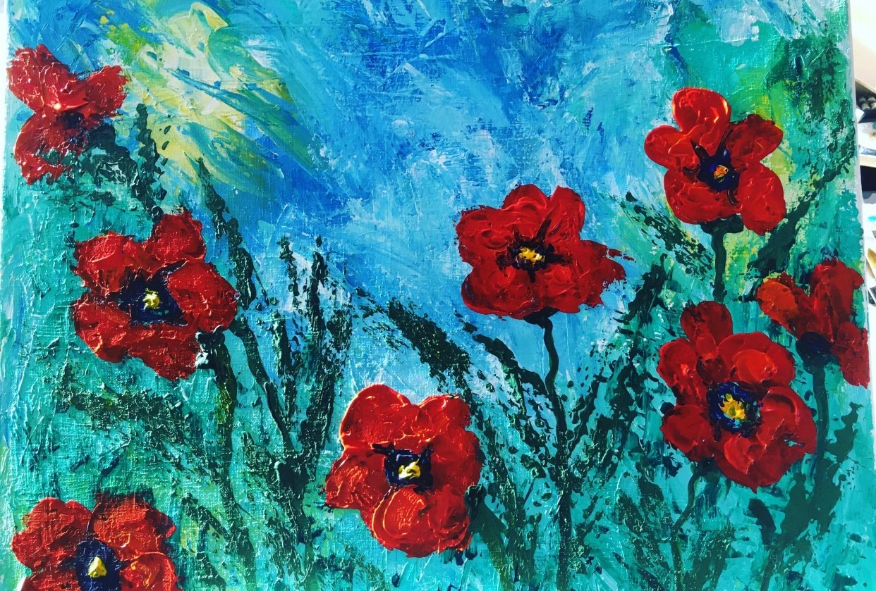 Palette Knife Poppies Skillshare Student Project