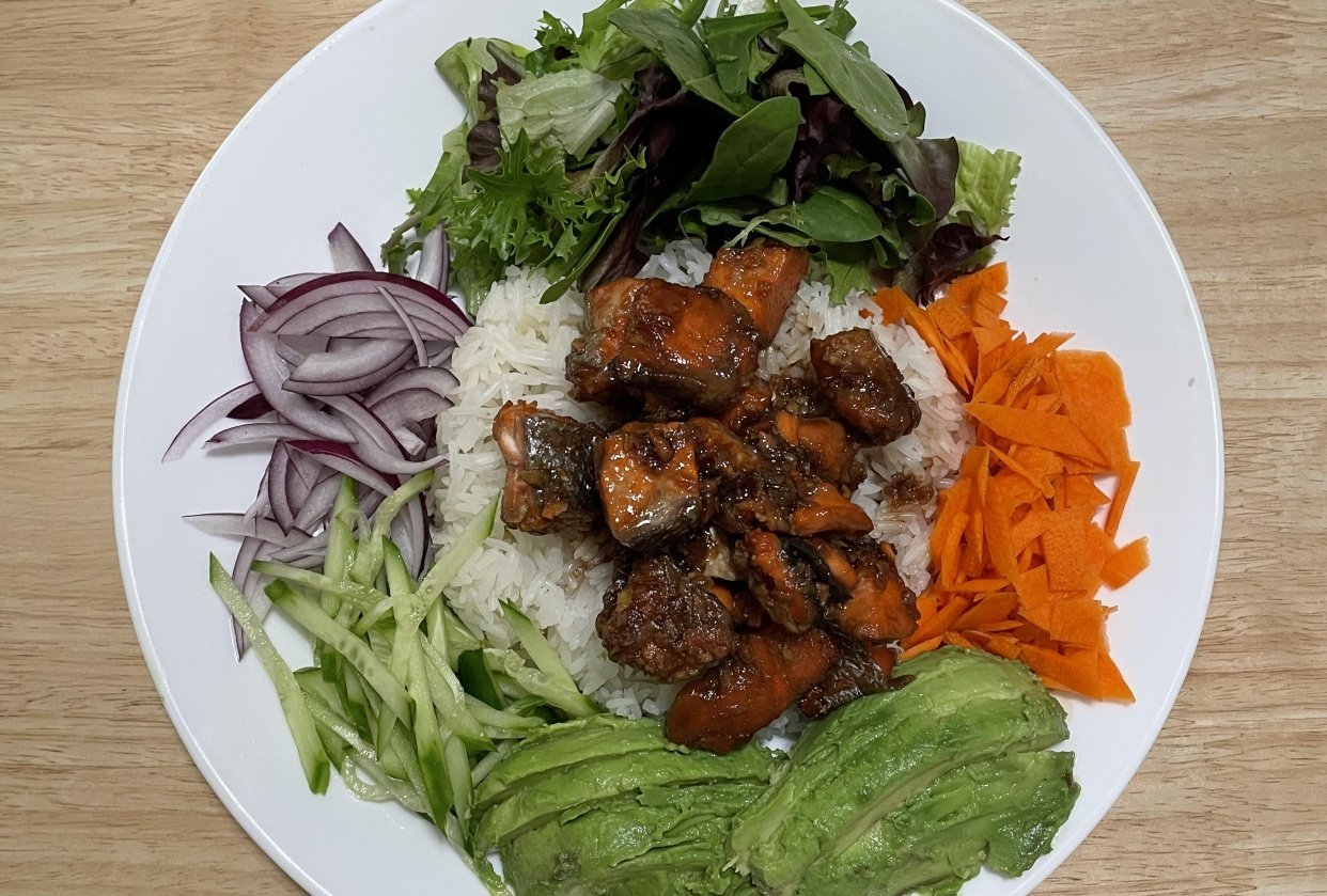 Salmon Teriyaki Rice Bowl - student project