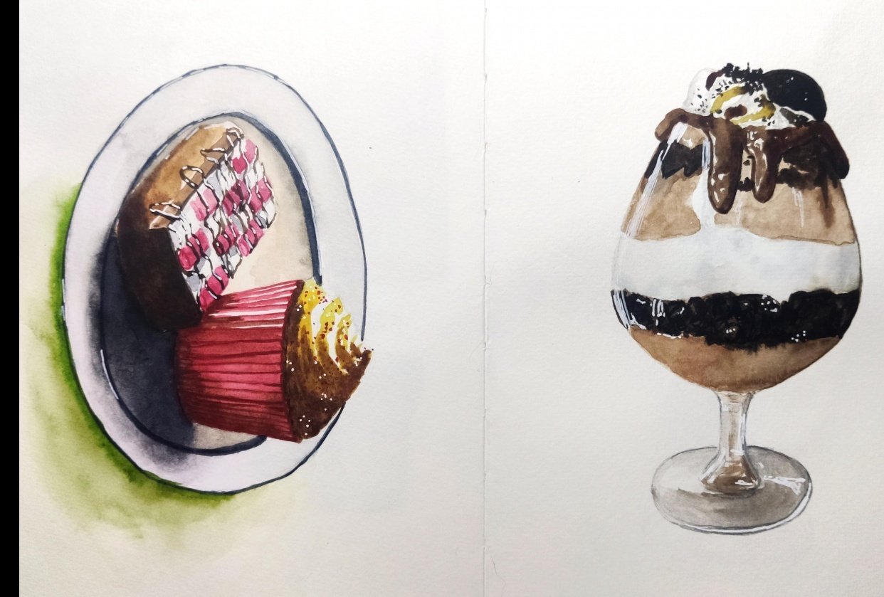 Painting food and drinks with watercolors Skillshare Student Project