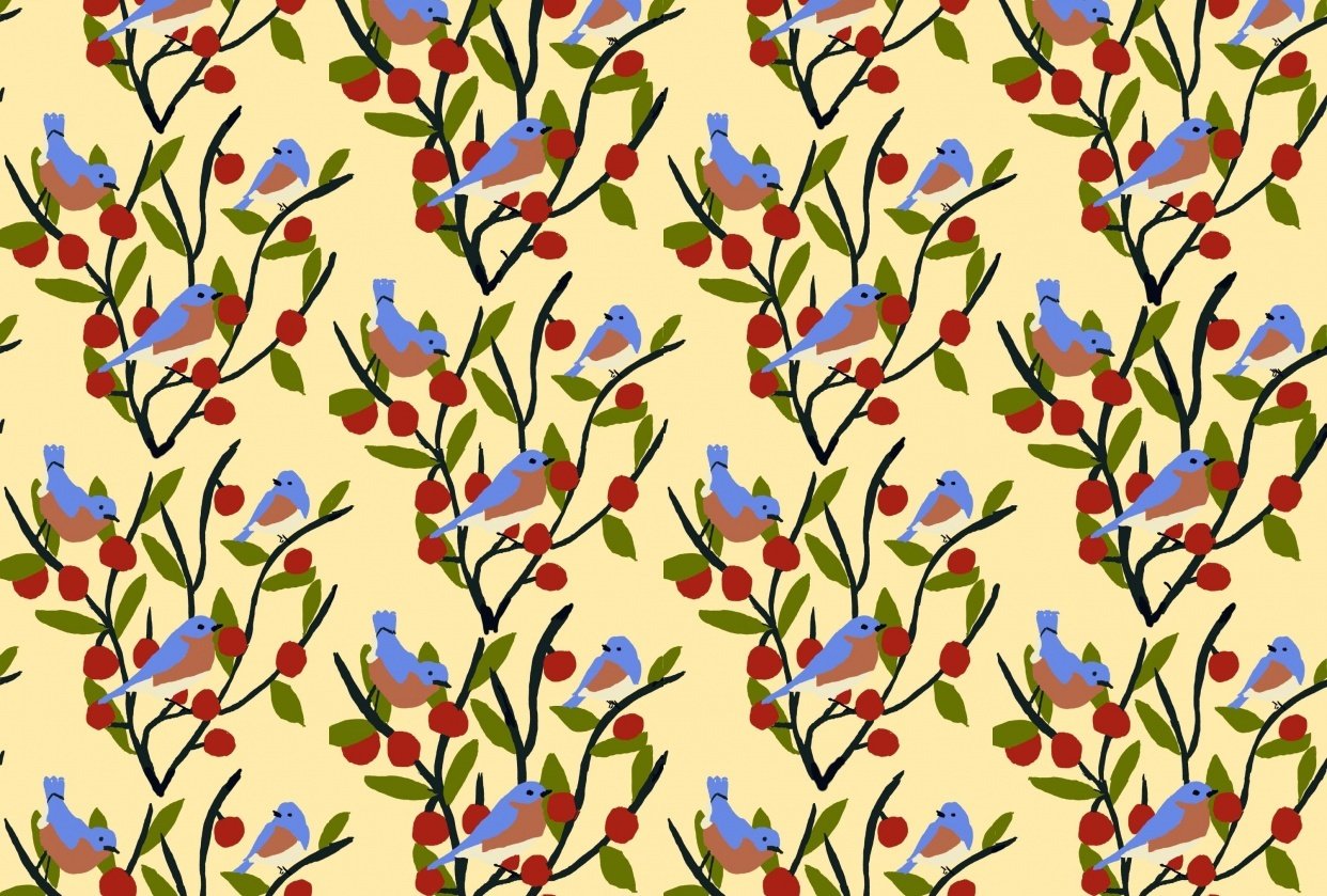 Bluebirds Cherries Skillshare Student Project
