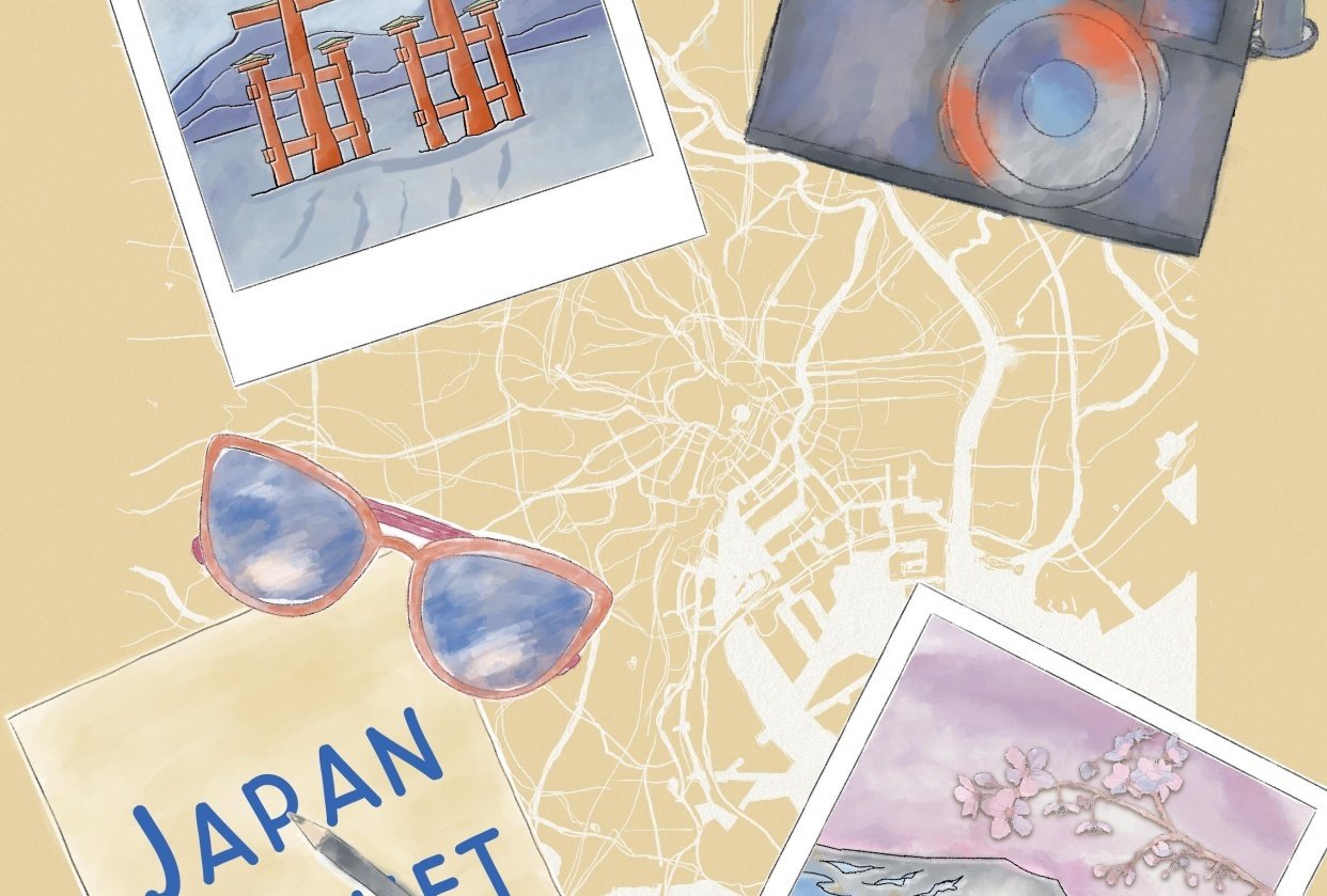 Watercolor travel- Japan Bucket List - student project