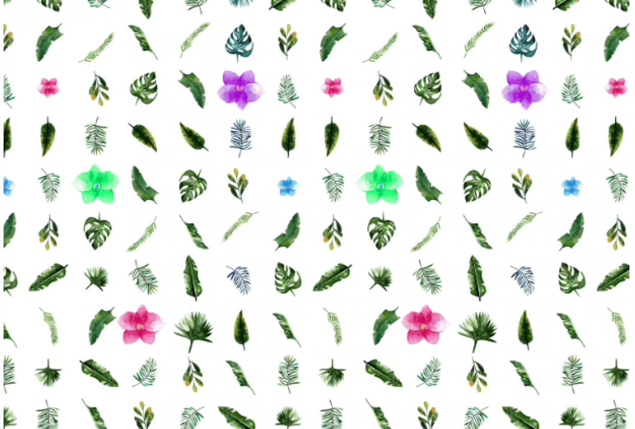 Pattern 1 - Jungle Leaves and Daisys - student project