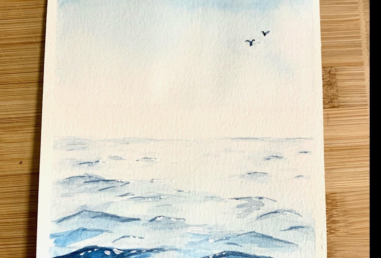 Watercolor Waves - student project