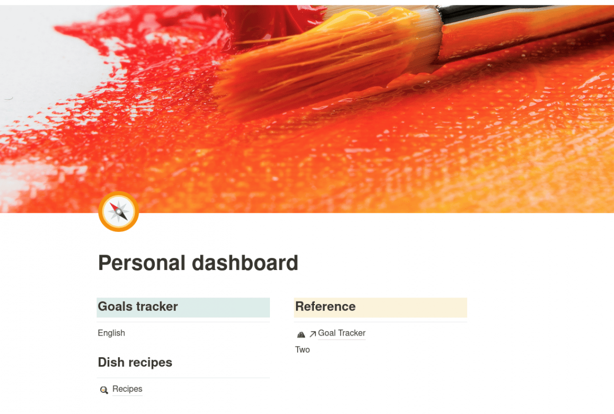 My personal Notion Dashboard - student project