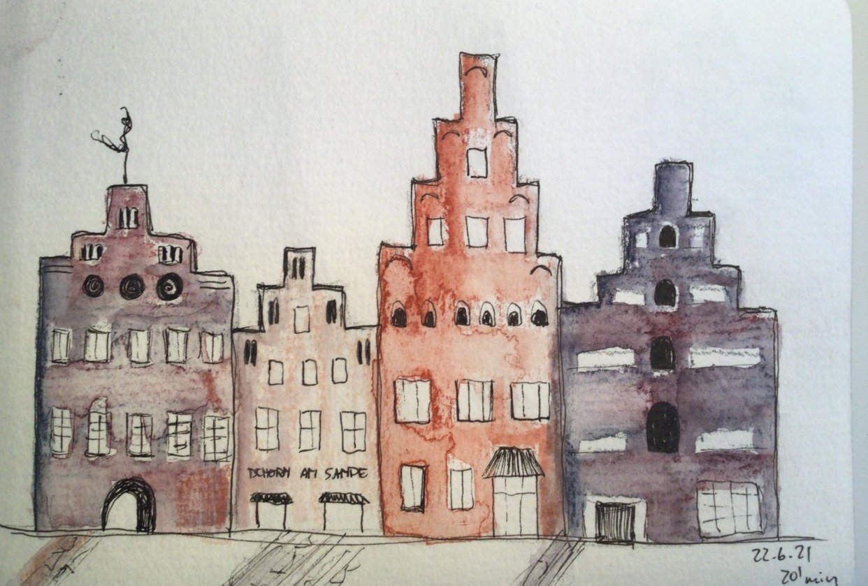 Sketching for 2, 10 and 20 minutes - student project