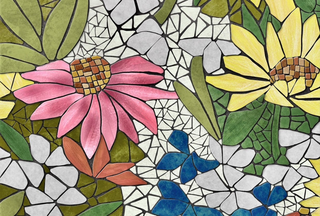 Faux stained glass - student project