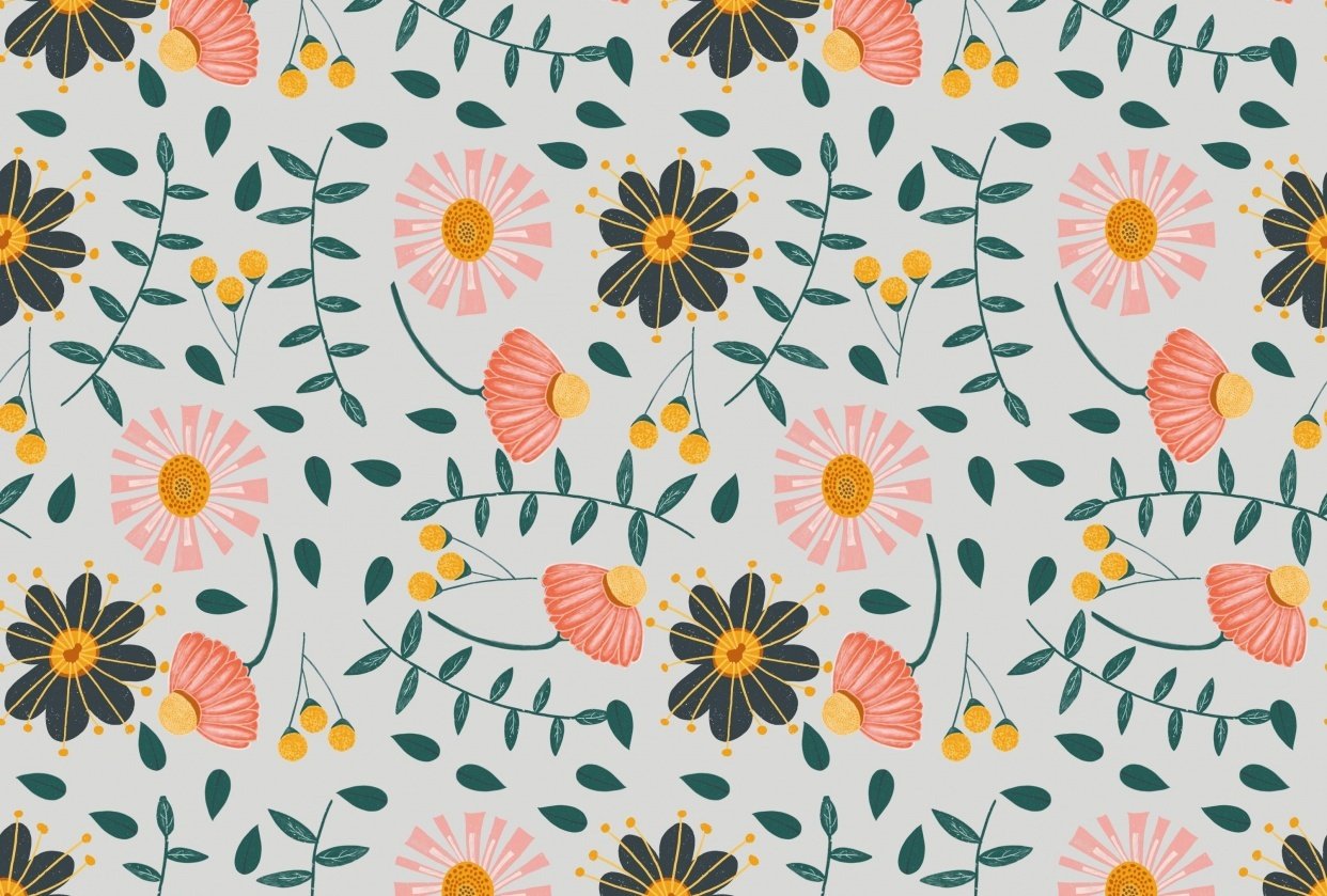 First repeating floral pattern - student project