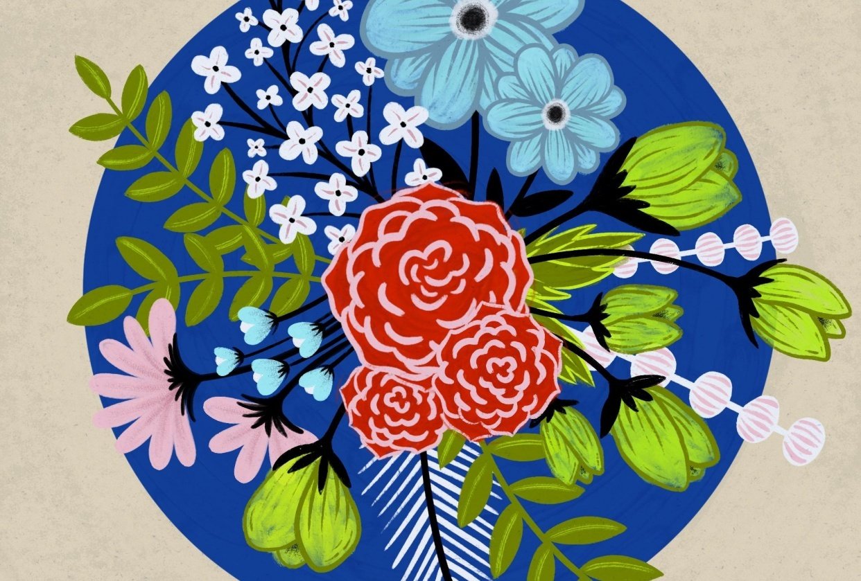 Bold modern florals - student project