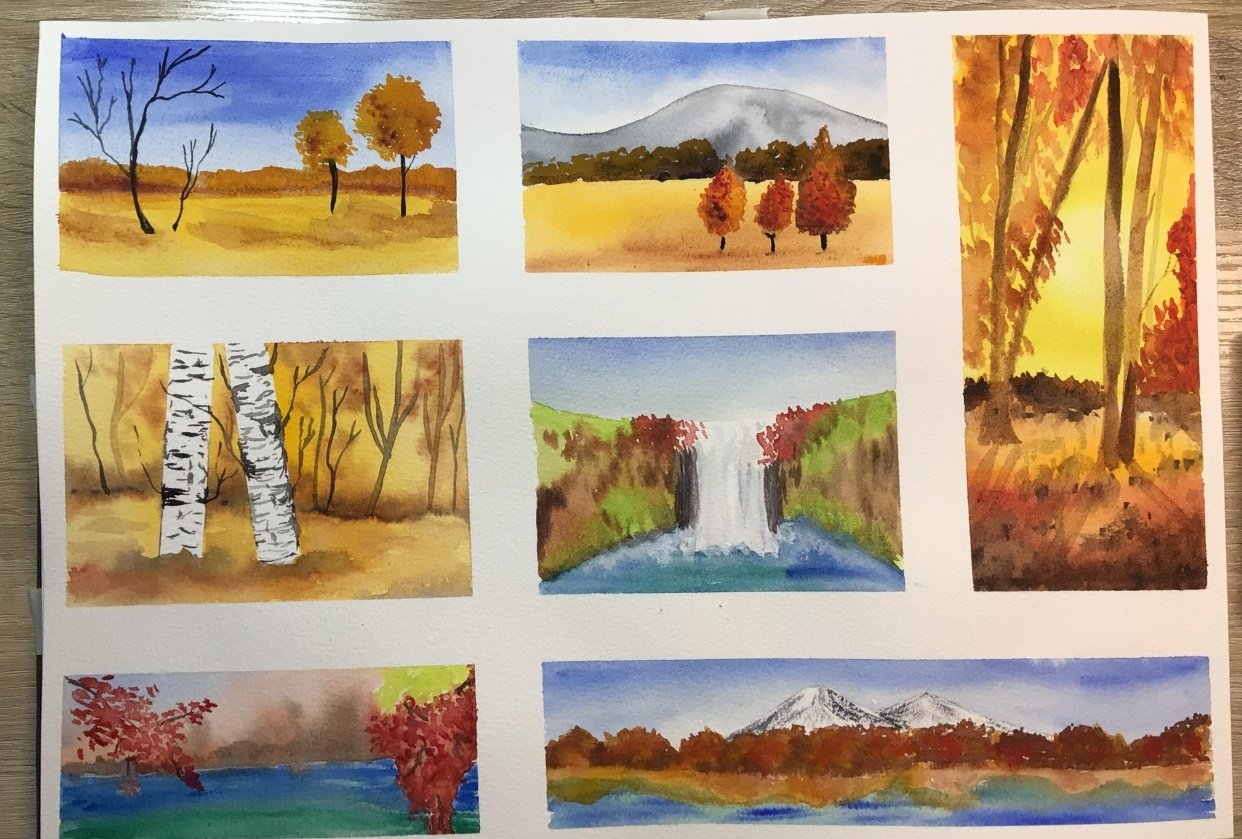 Fall Summer & Spring WWM paintings - lots to learn! - student project