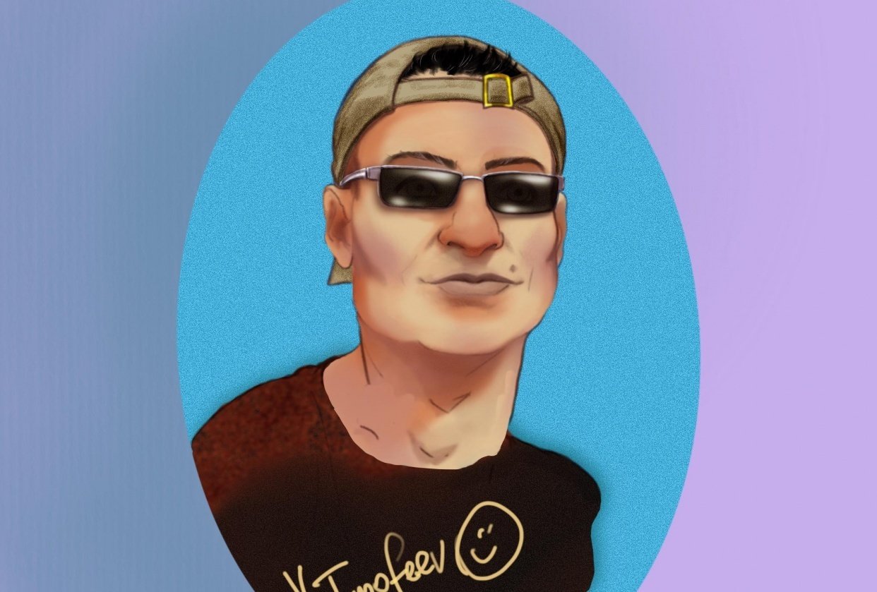 Auto portrait in Procreate - student project