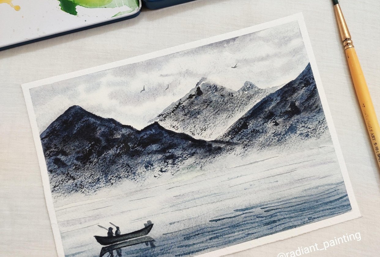 A Serene River and Mountainscape - student project