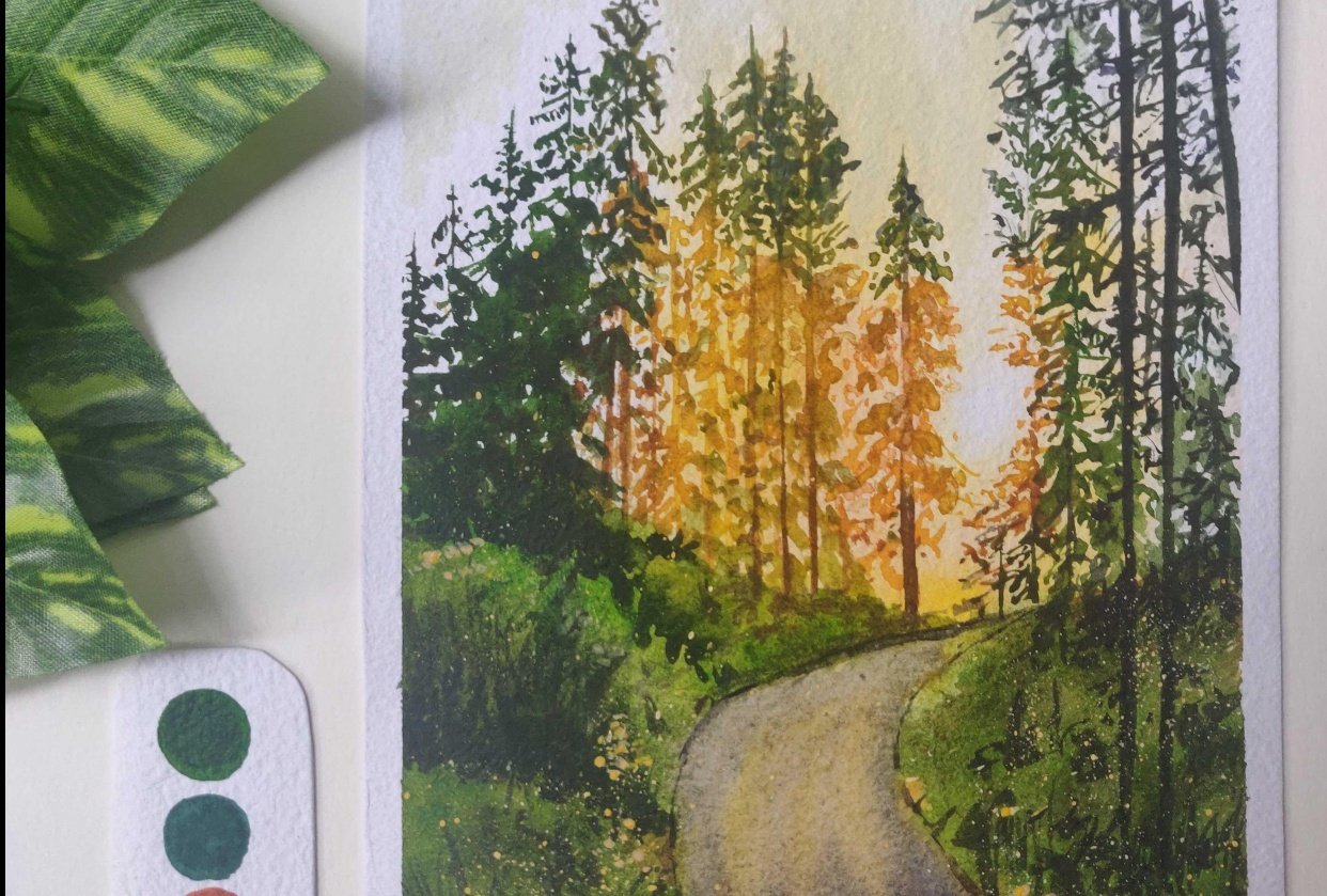 Sunlight with trees landscape - student project