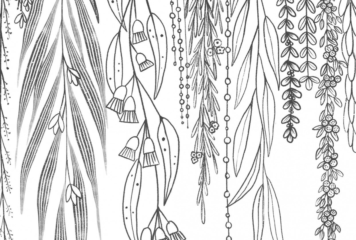 Floral cascade doodle - student project