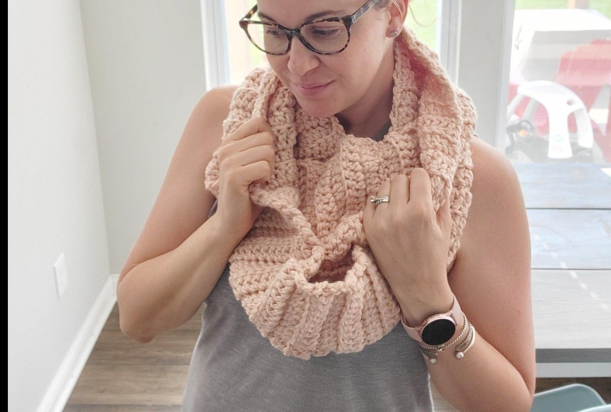 Double Crochet Infinity Scarf - student project