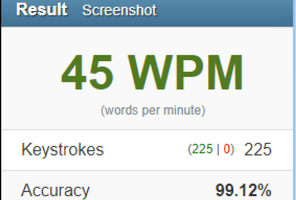 My Typing Speed Skillshare Student Project