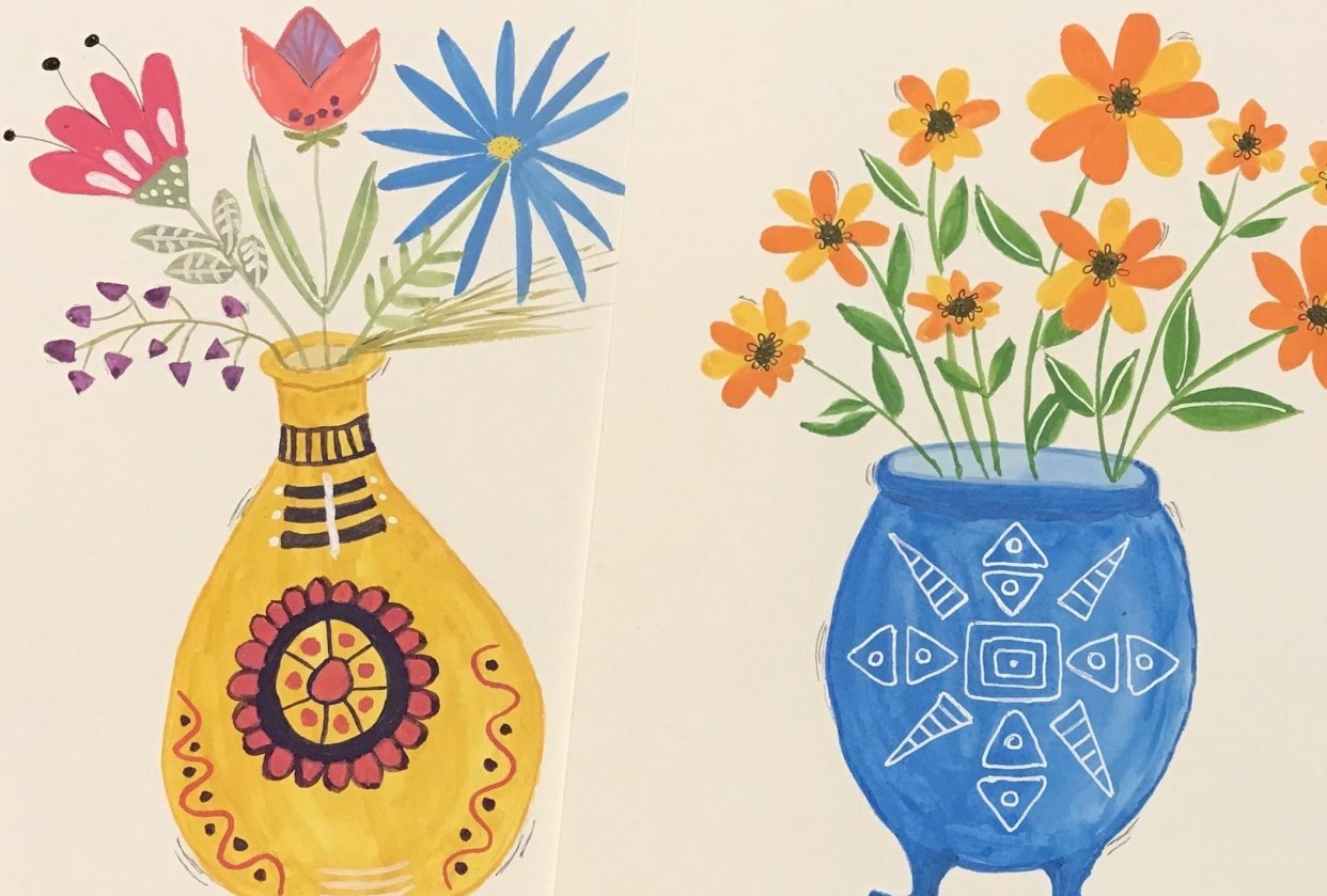 Modern Folk Art Pots | Skillshare Student Project