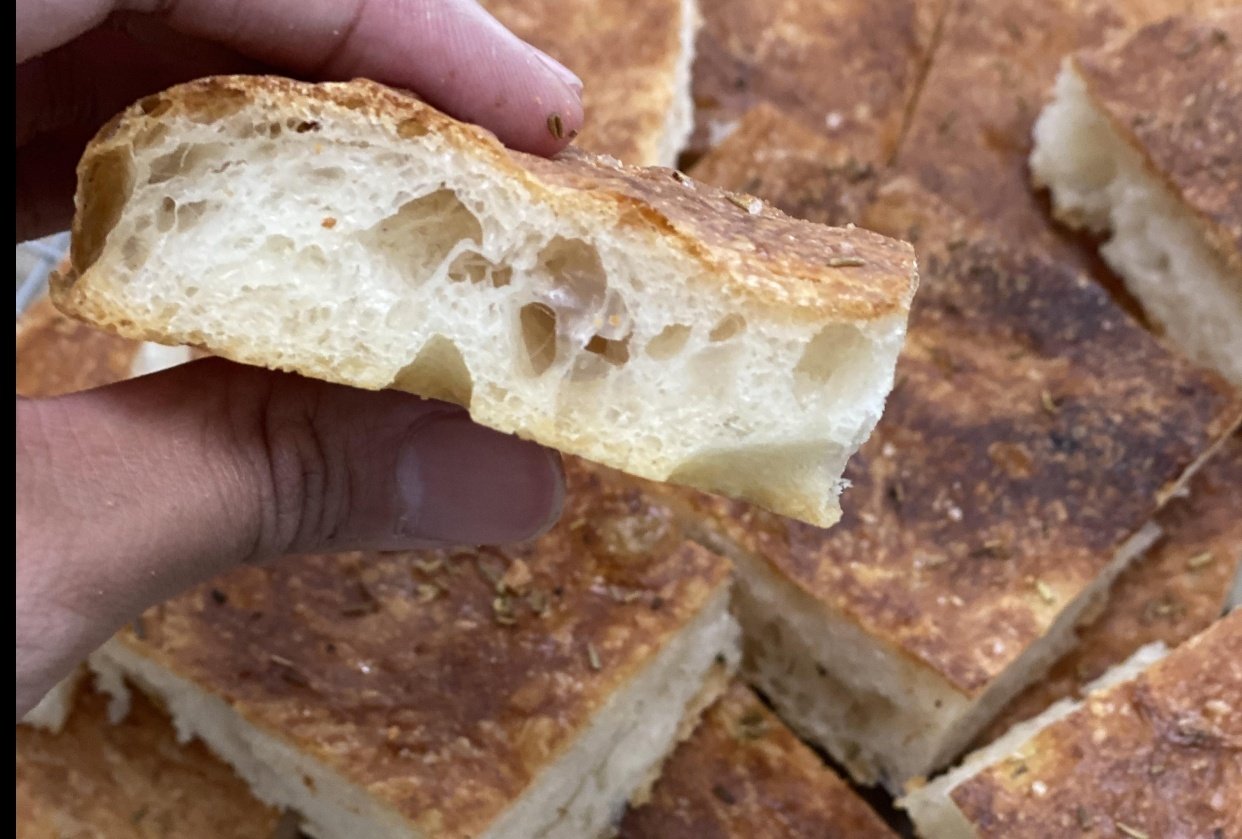 MY FIRST ARTISAN BREAD- DRIED ROSEMARY & PINK HIMALAYAN SALT FOCCACIA - student project