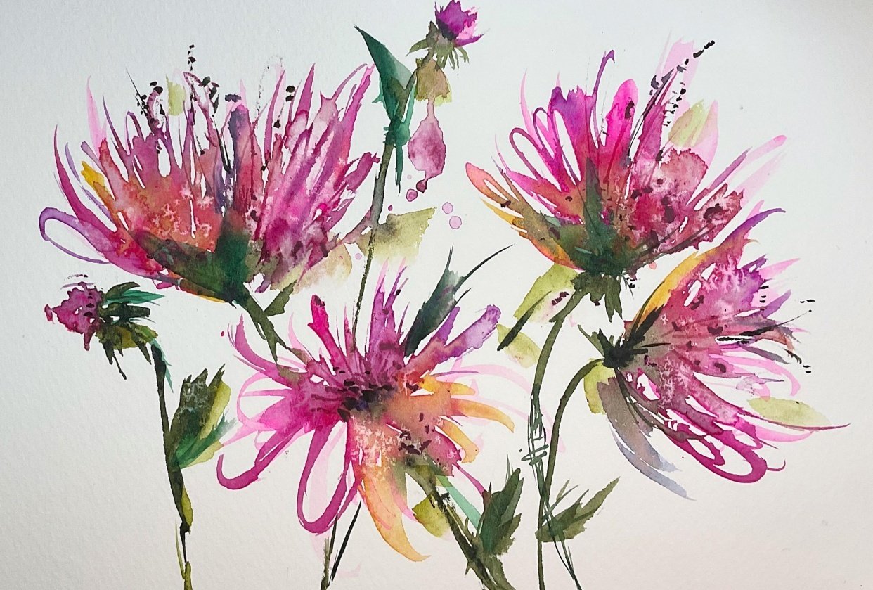 Loose dahlias - student project