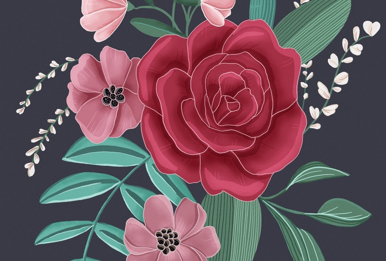 drawing flowers on procreate Skillshare Student Project