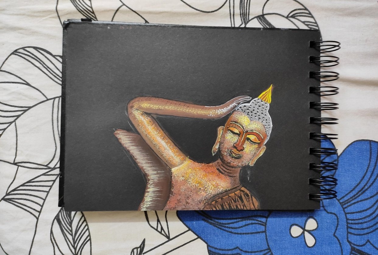 Learn How To Paint Buddha Portrait In Acrylics Skillshare Student Project