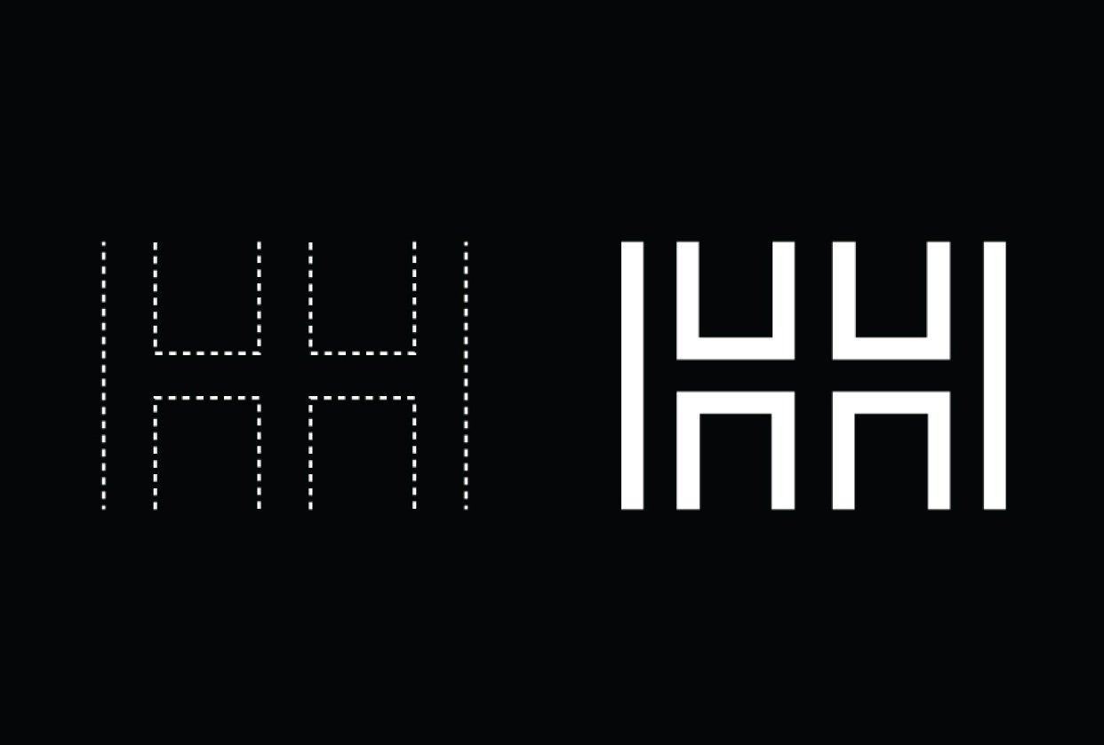 Double 'H' Letter logo design. Skillshare Student Project