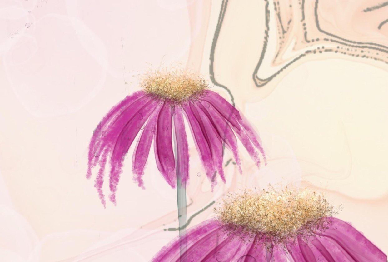 Create alcohol ink florals in procreate - student project