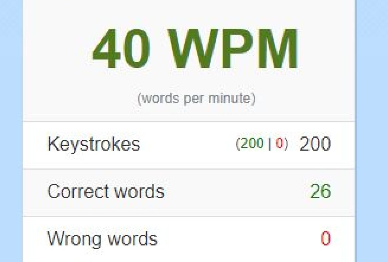 Typing speed course start - student project