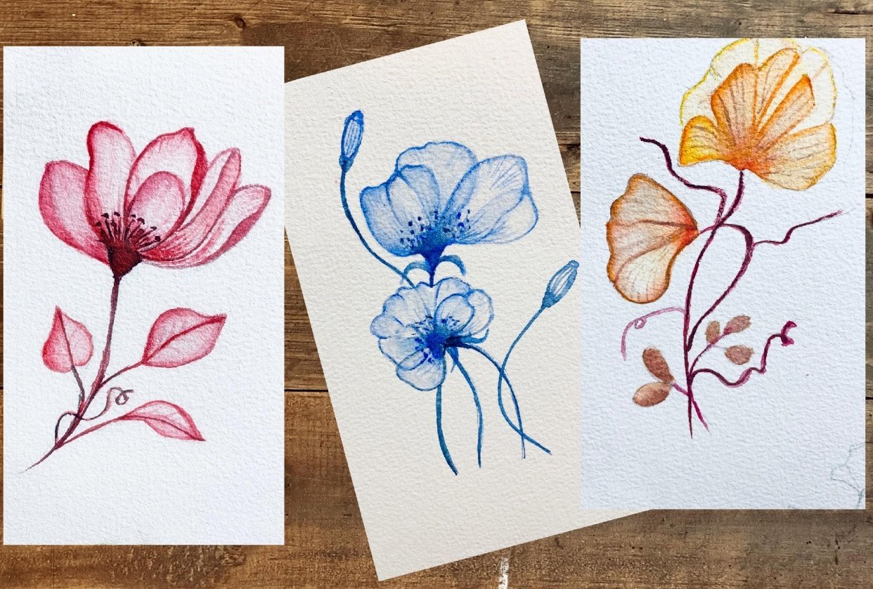 Transparent florals - student project