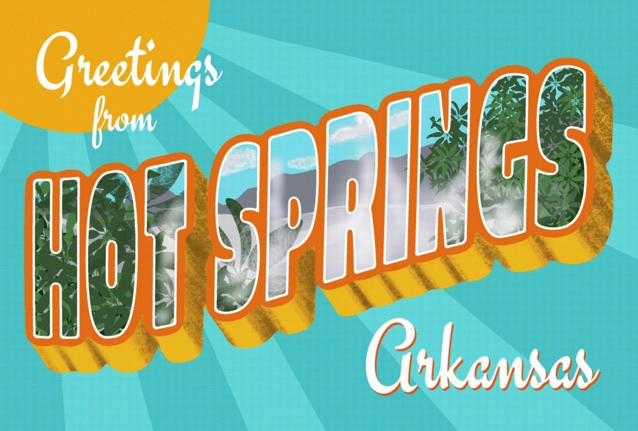 Hot Springs postcard - student project