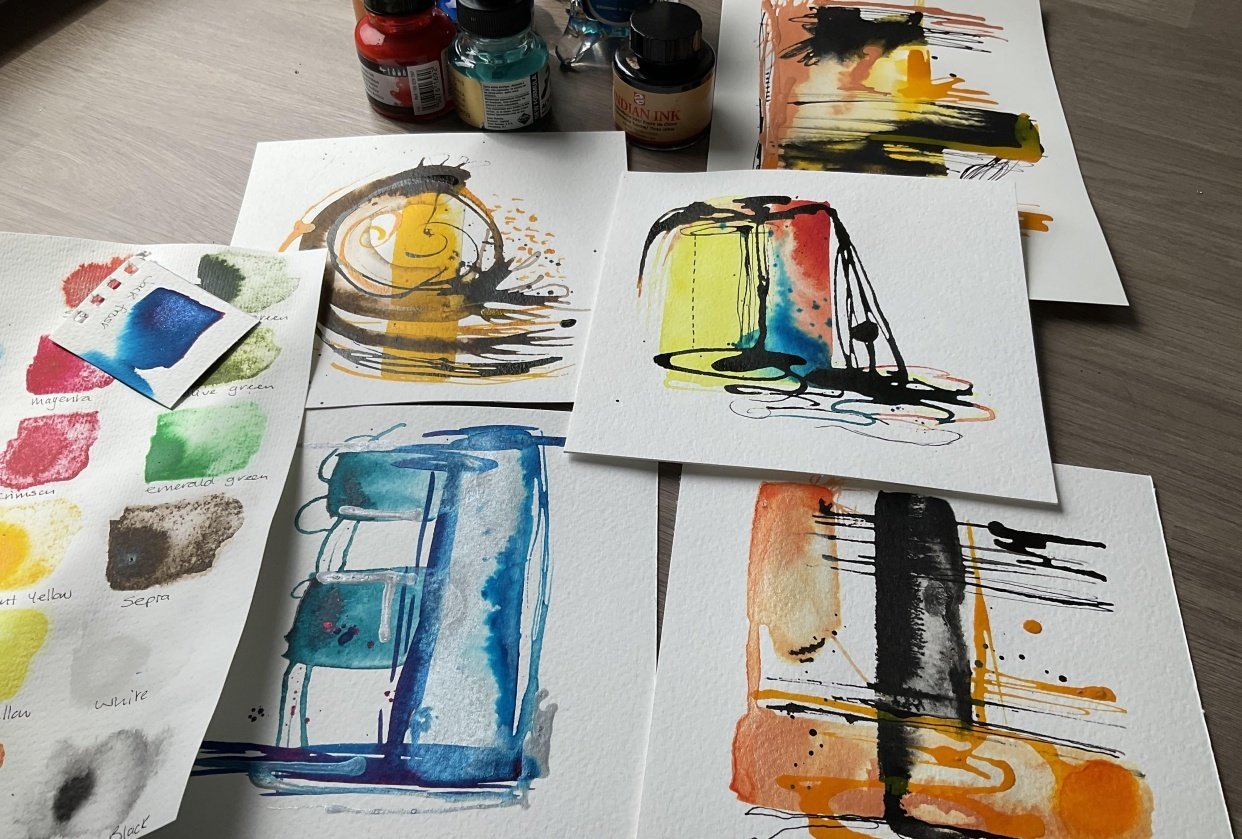 Abstract art with Inks - student project