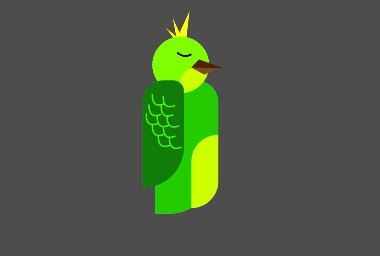 Drawing with shapes and line : Sleeping Bird - student project