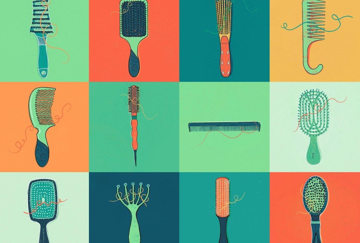 curly hair and combs - student project