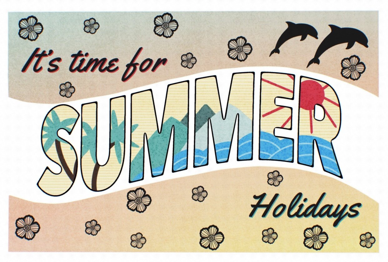 It’s time for summer holidays postcard - student project