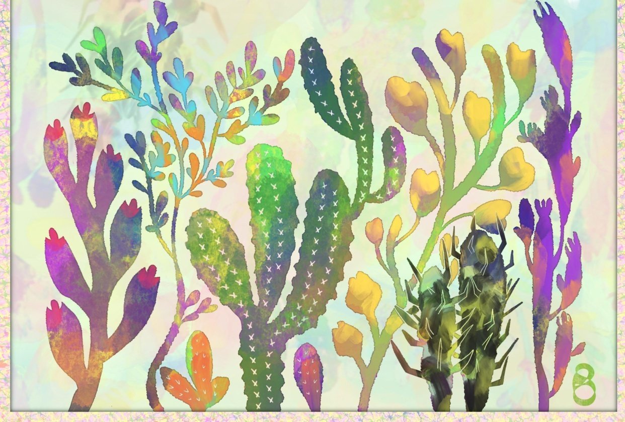 Fake Watercolor Cacti Skillshare Student Project