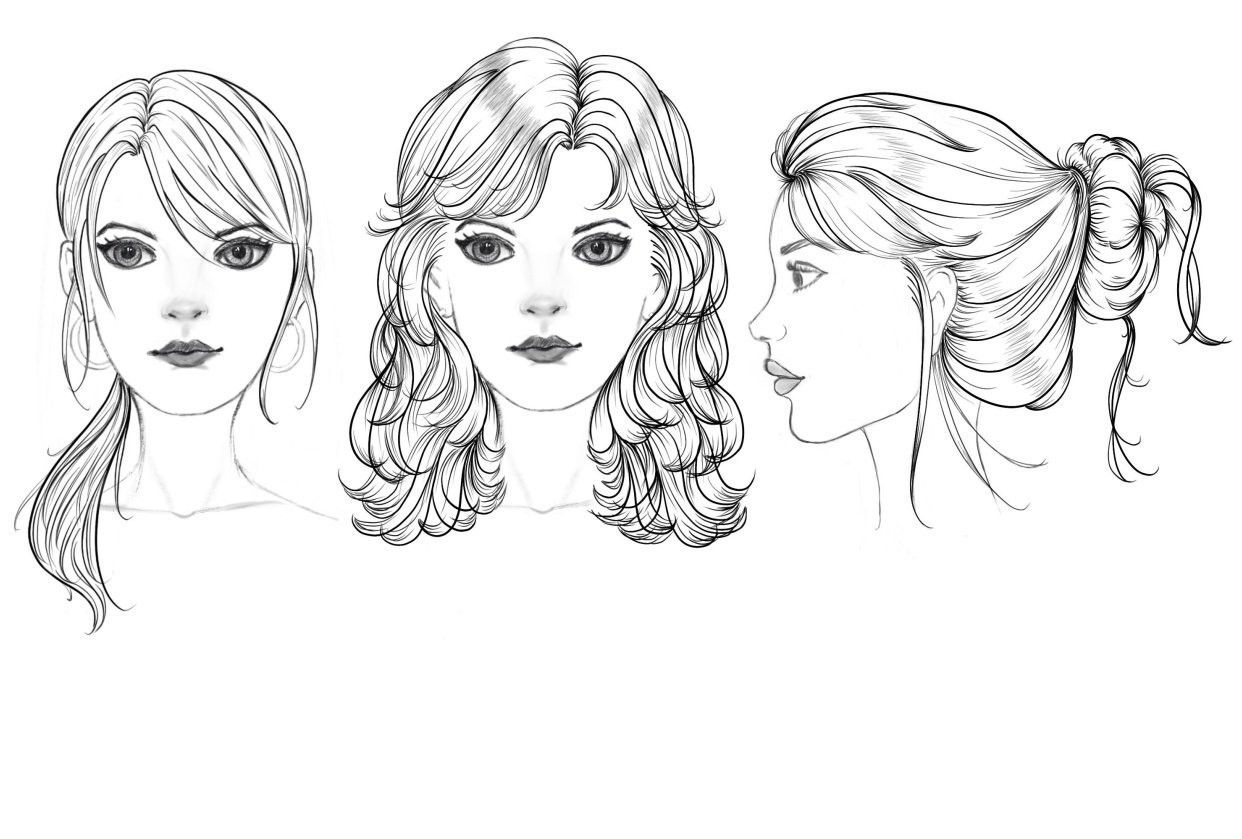 Drawing hair - student project