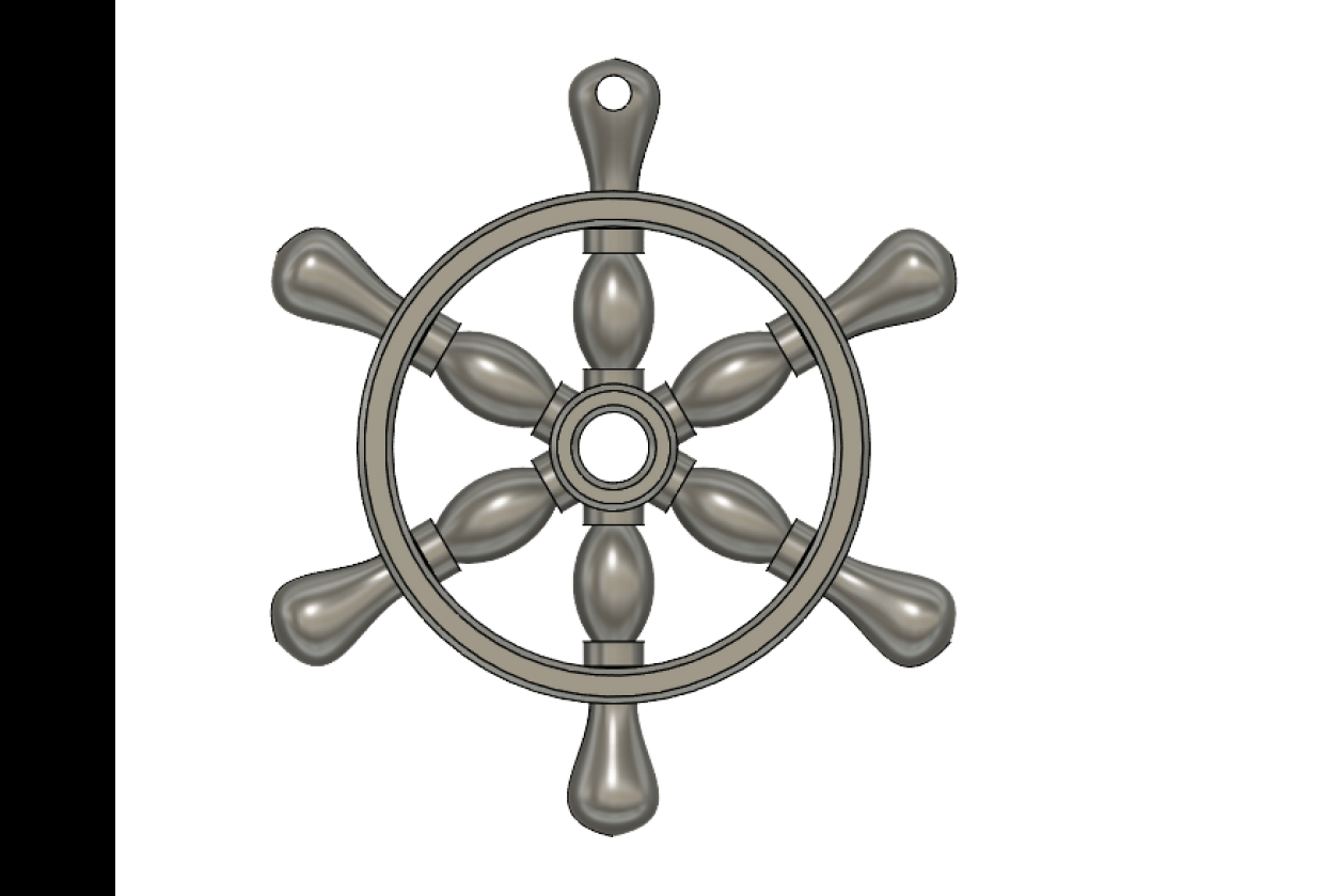 Ship Wheel Pendant - student project