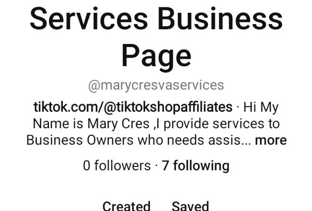 Pinterest Business Page - student project