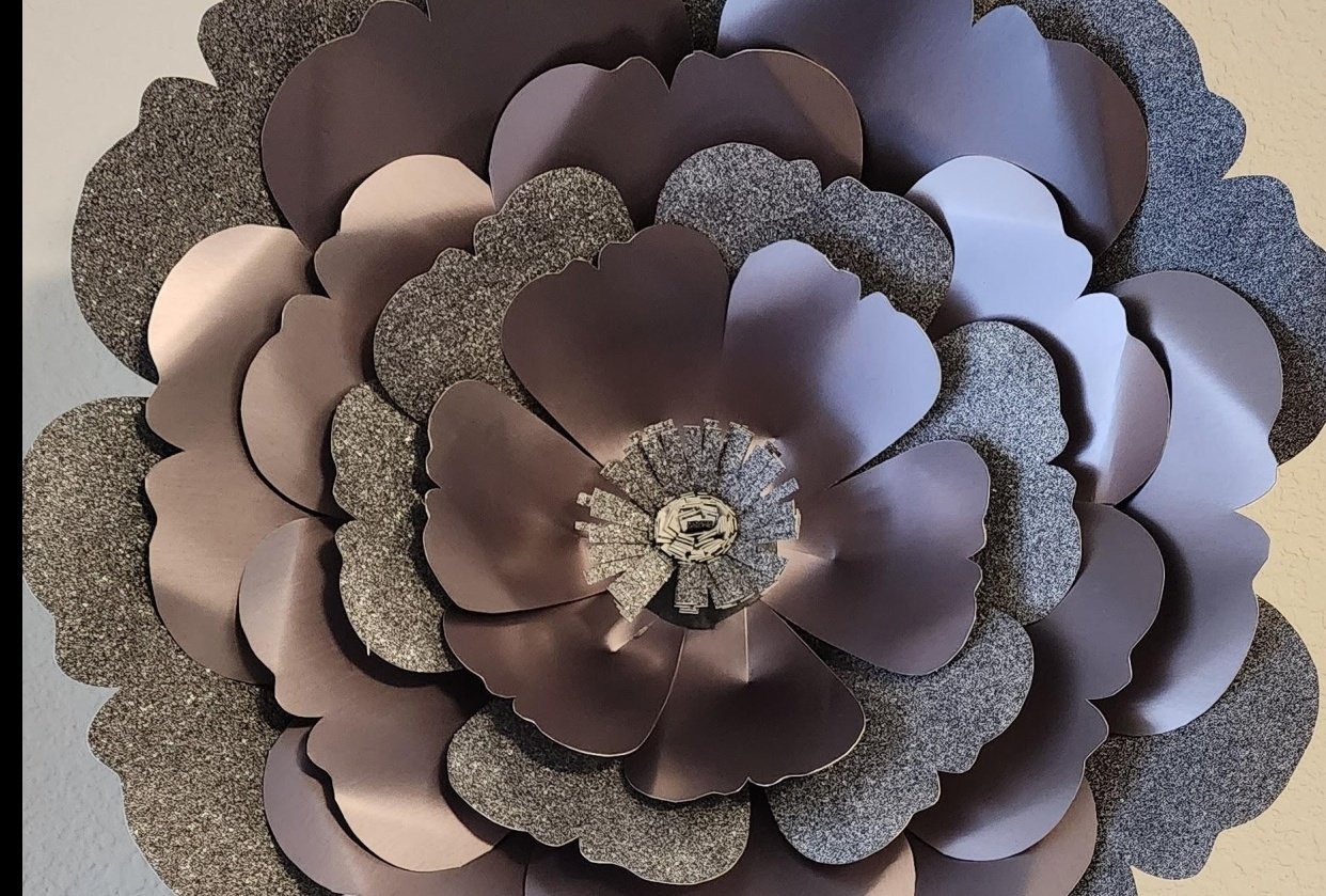 Shiny paper flower - student project