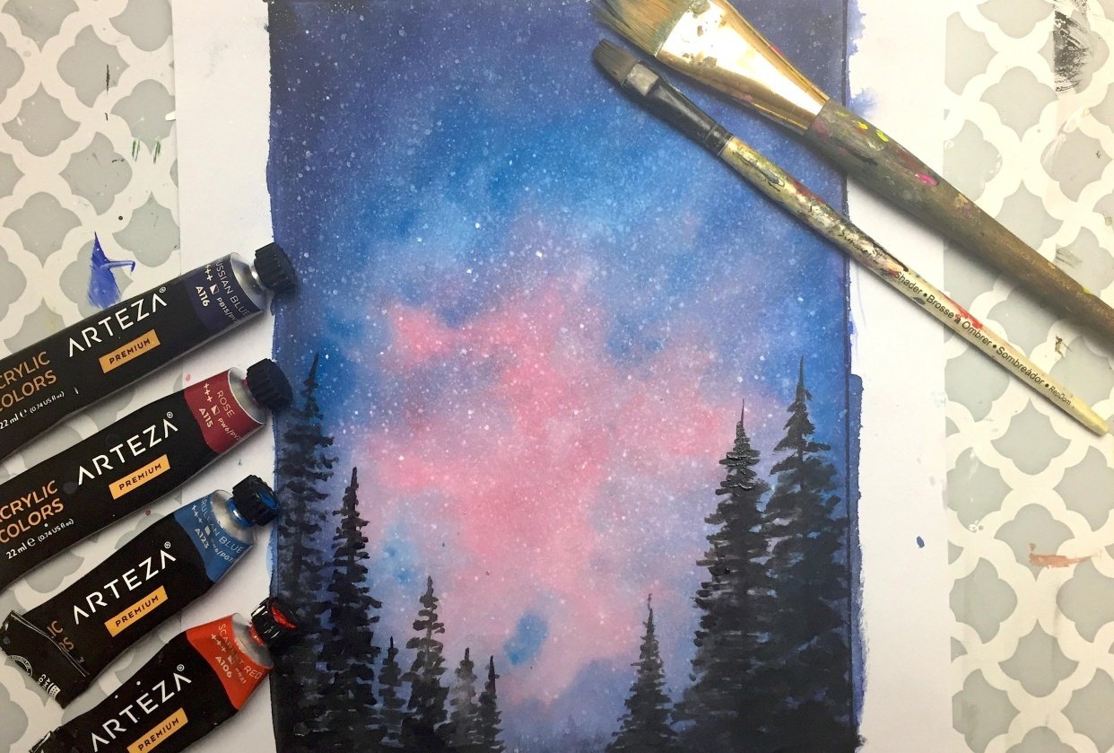 Watercolor Effects using Acrylics Skillshare Student Project