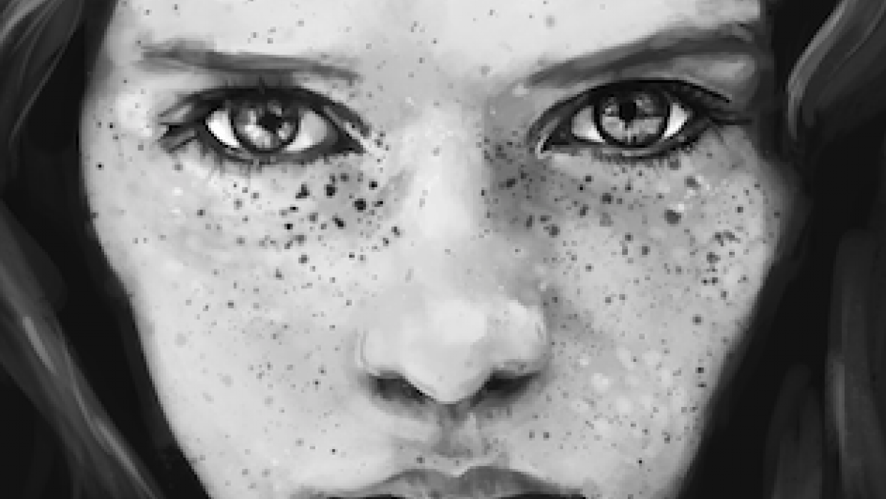 Digital Portrait of a Freckled Girl - student project