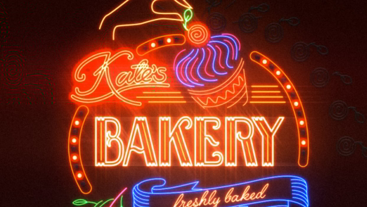 Kate's Bakery sign - student project