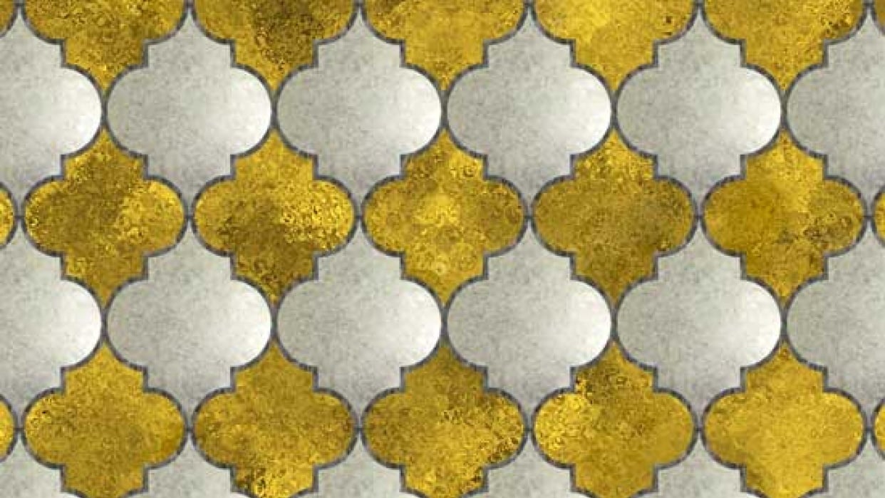 Moroccan Gold & Stone Tiled Pattern - student project