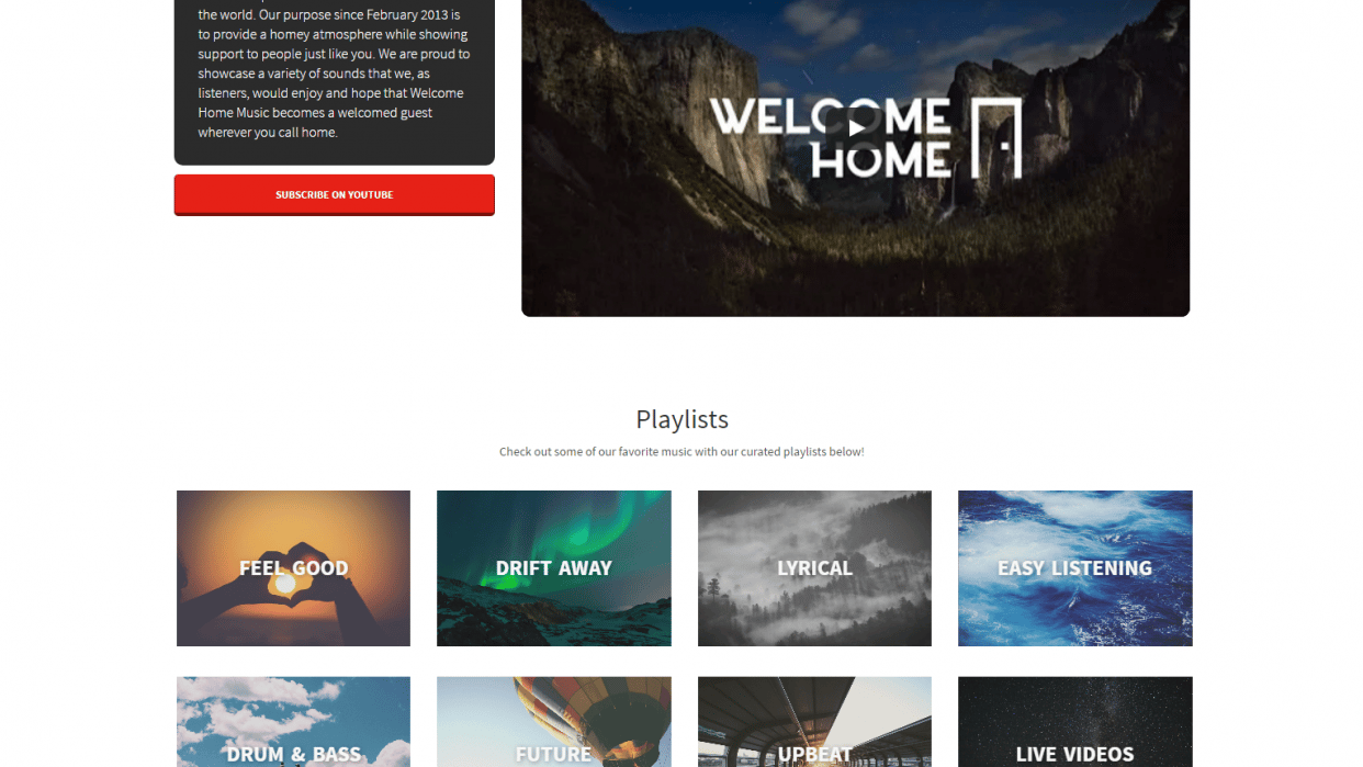 Welcomehomemusic.net - student project