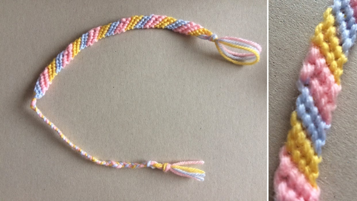 Made together with my daughter, we used thicker wool - student project