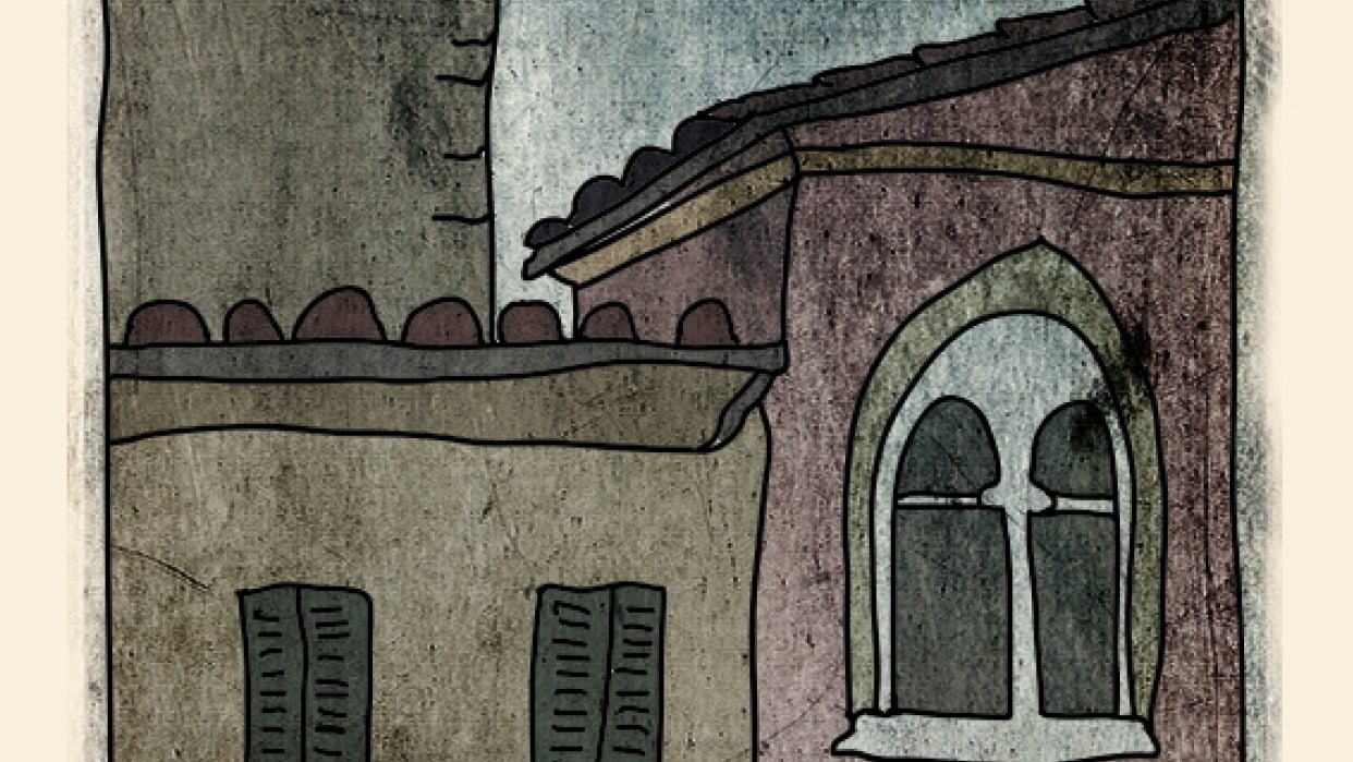 Moon over San Gimignano - student project