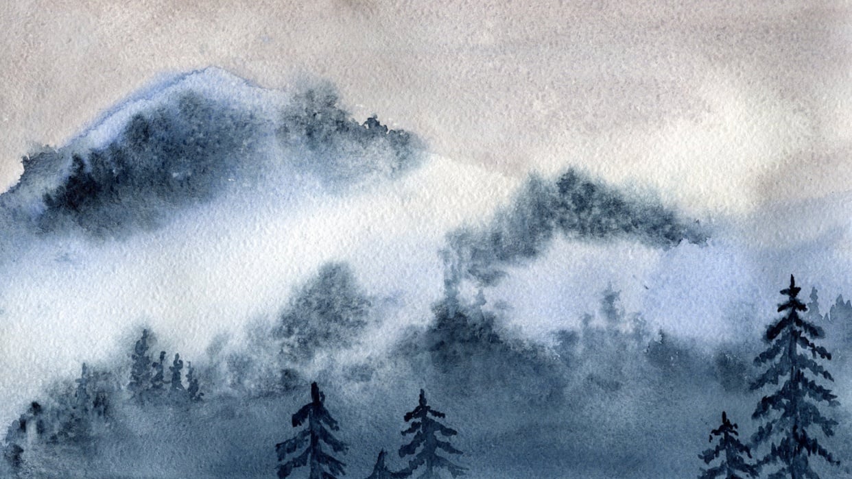 Watercolor Mist Landscape - student project