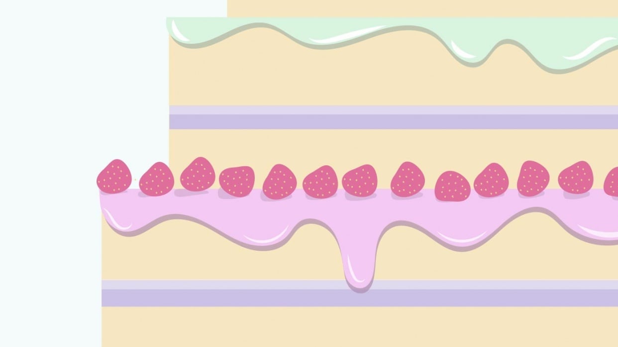 Cake using pen tool in Adobe illustrator - student project