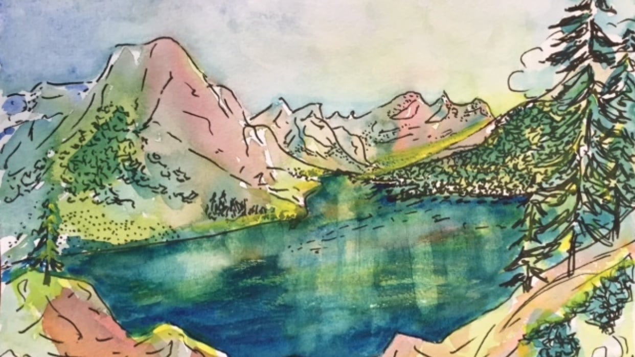 Speed painting, June Lake, Ca - student project