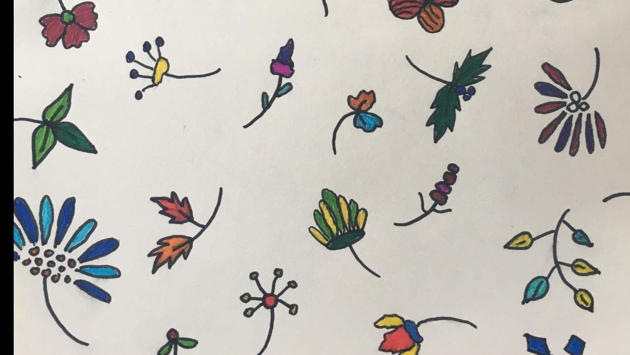 Floral Sketchbook Page - student project